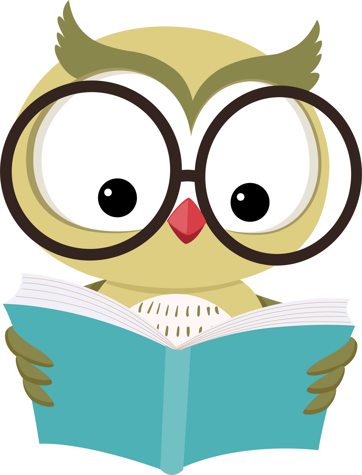  Owl Mascot Reading Book